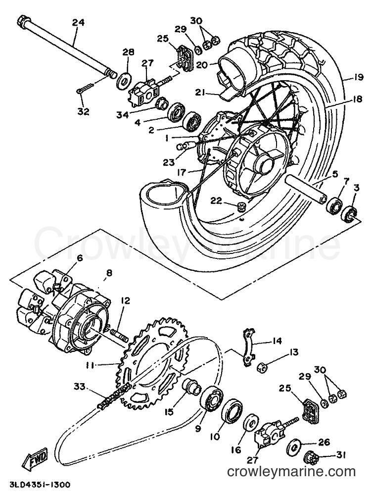 Yamaha Motors XTZ750 (4PY1) [999] - REAR WHEEL