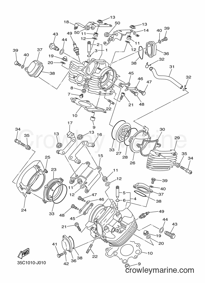 Yamaha Motors XVS400C (35C5) [010] - CYLINDER HEAD