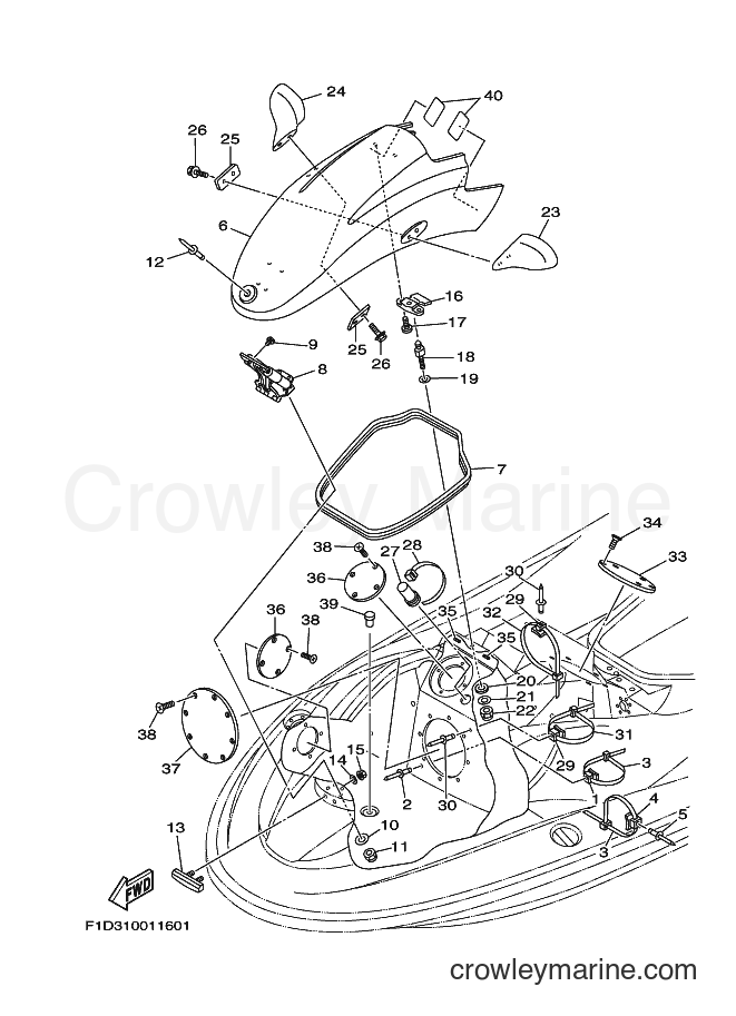 Yamaha Motors JET FOR SV1200 (68X1) [01B] - ENGINE HATCH 2