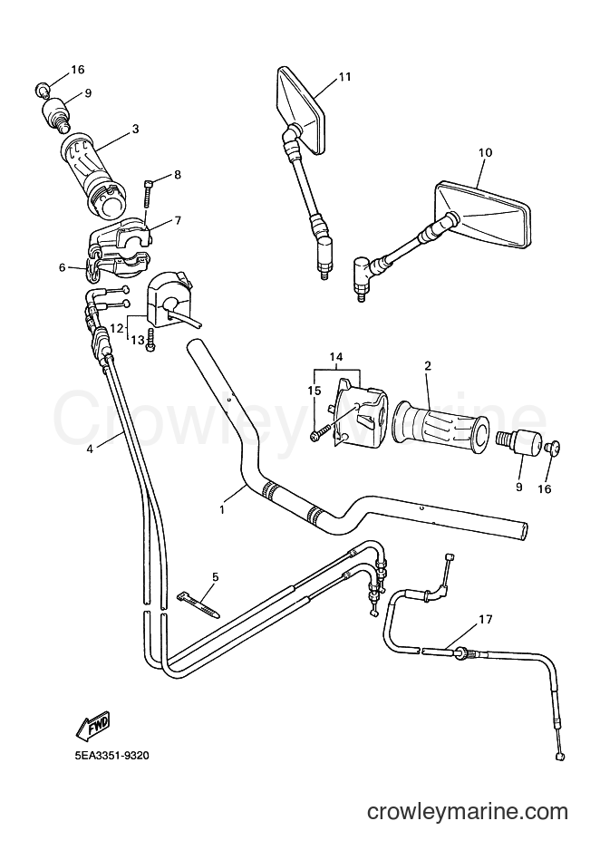 1999 Street Bike XJR1300 - XJR1300 (5EA2) [030] - STEERING HANDLE & CABLE