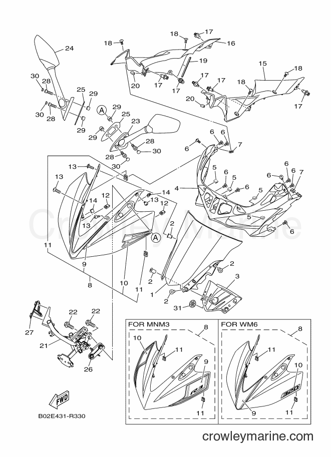 2016 Sport Bike YZF-R3A - YZF-R3A (B02E) [010] - WINDSHIELD