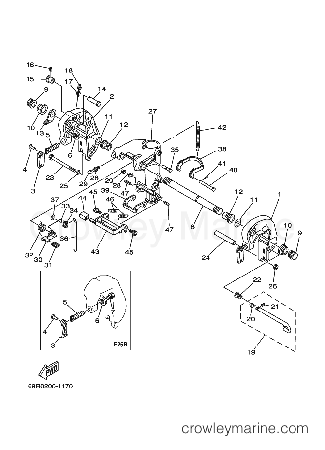 Yamaha Motors 25B (69R1) [090] - BRACKET 1