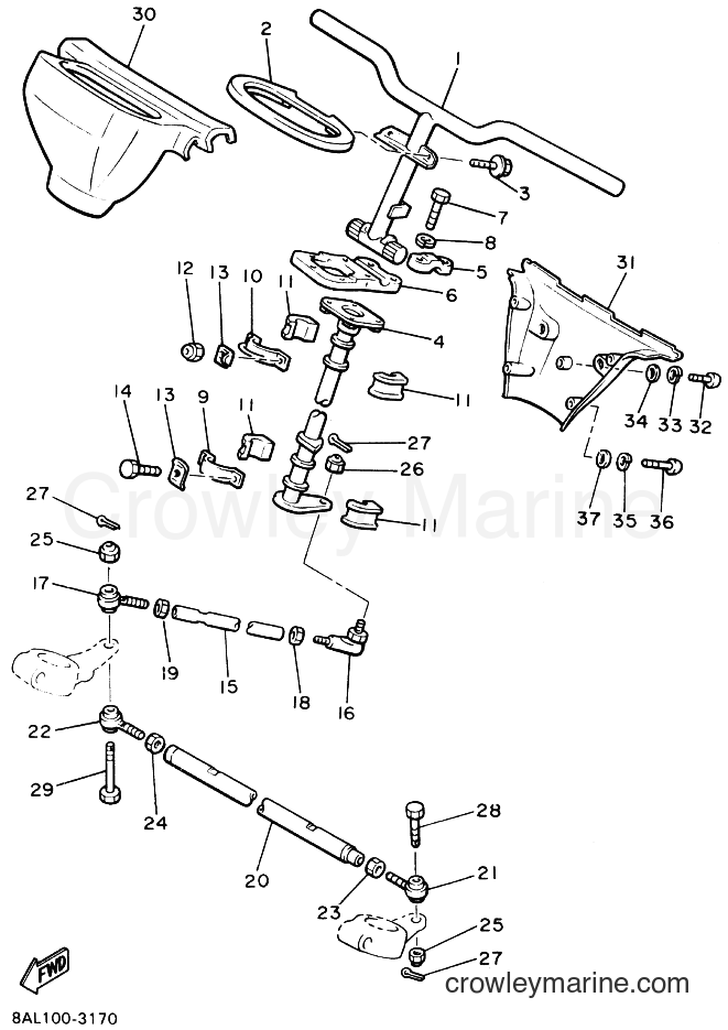 1993 Snowmobile PZ480E - PZ480E (8AL1) [030] - STEERING