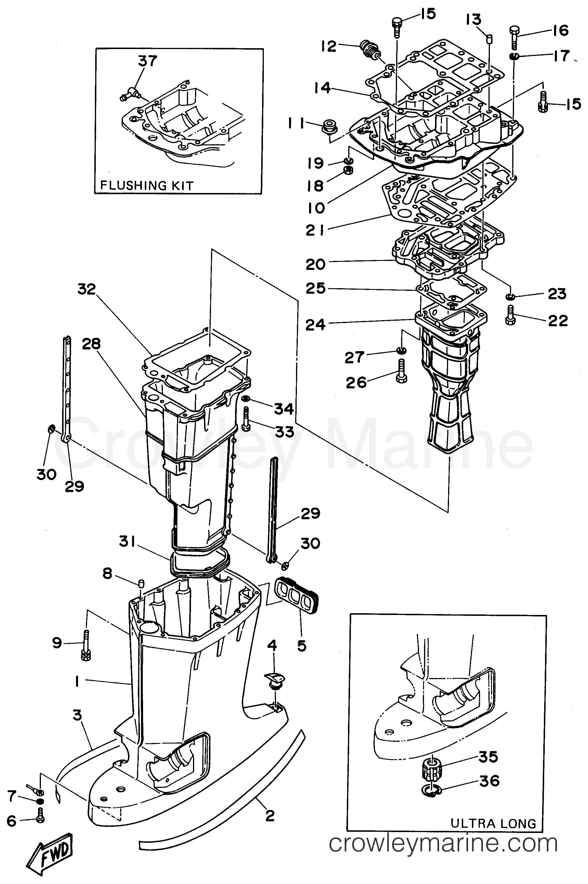 Yamaha Motors 130TLRU - UPPER CASING