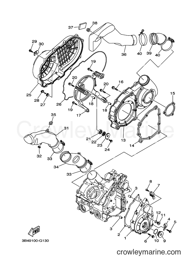 2008 ATV YFM700FWAD - YFM700FWAD (3B4N) [010] - CRANKCASE COVER 1