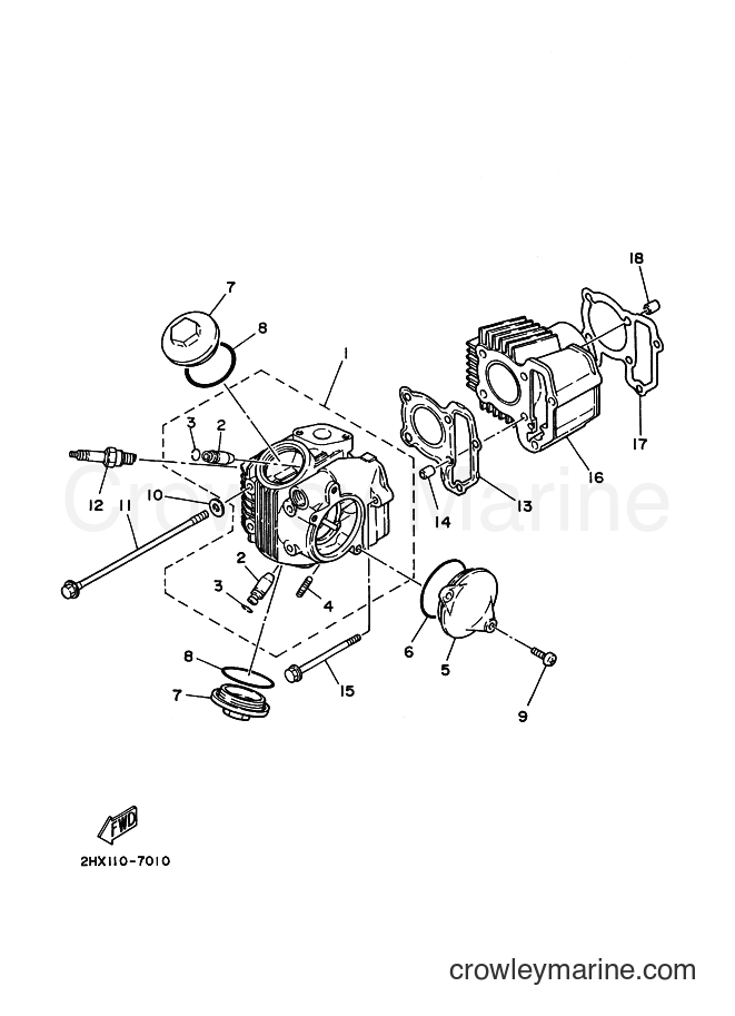 1992 ATV YFM100 - YFM100 (3GBB) [010] - CYLINDER