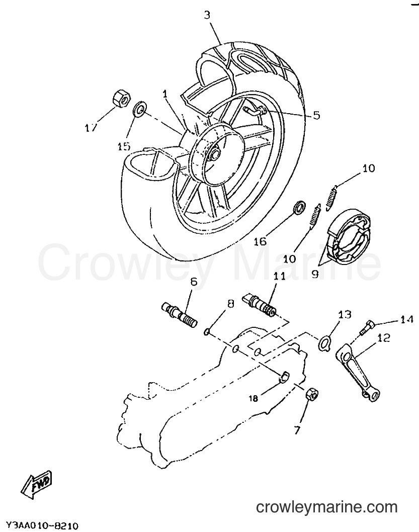 1995 Scooter CW50R - CW50R (4SX1) [999] - REAR WHEEL