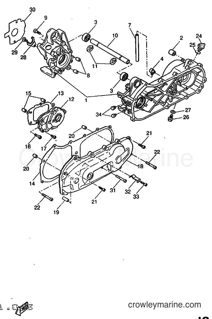 1997 Scooter YQ50 - YQ50 (5DN1) [999] - CRANKCASE