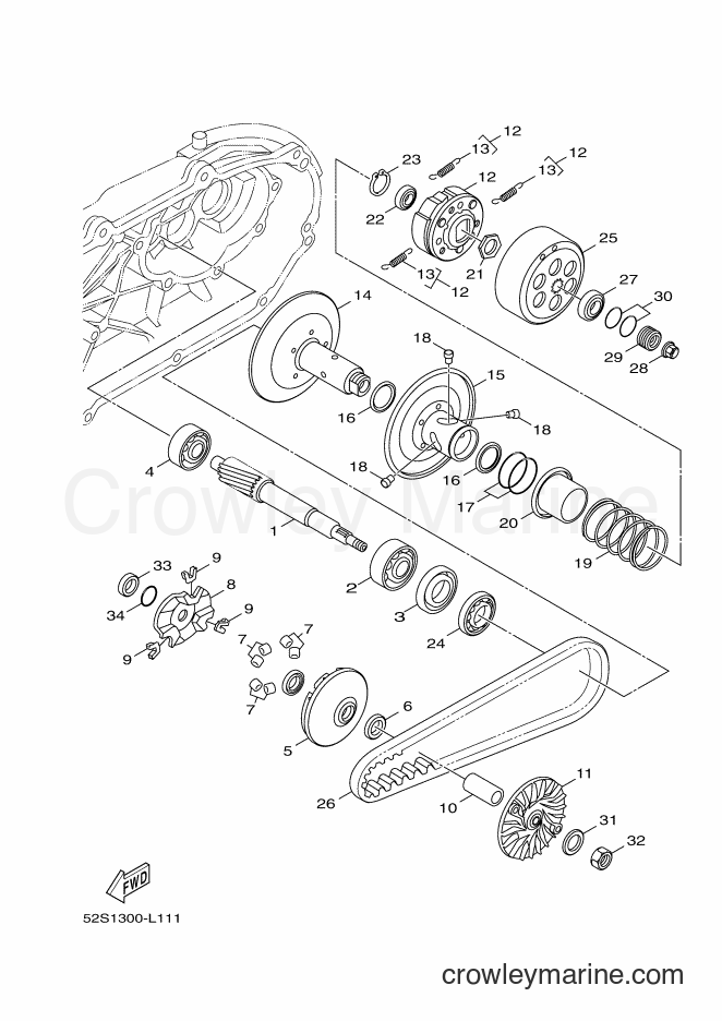2014 Scooter HW151 - HW151 (52S2) [010] - CLUTCH