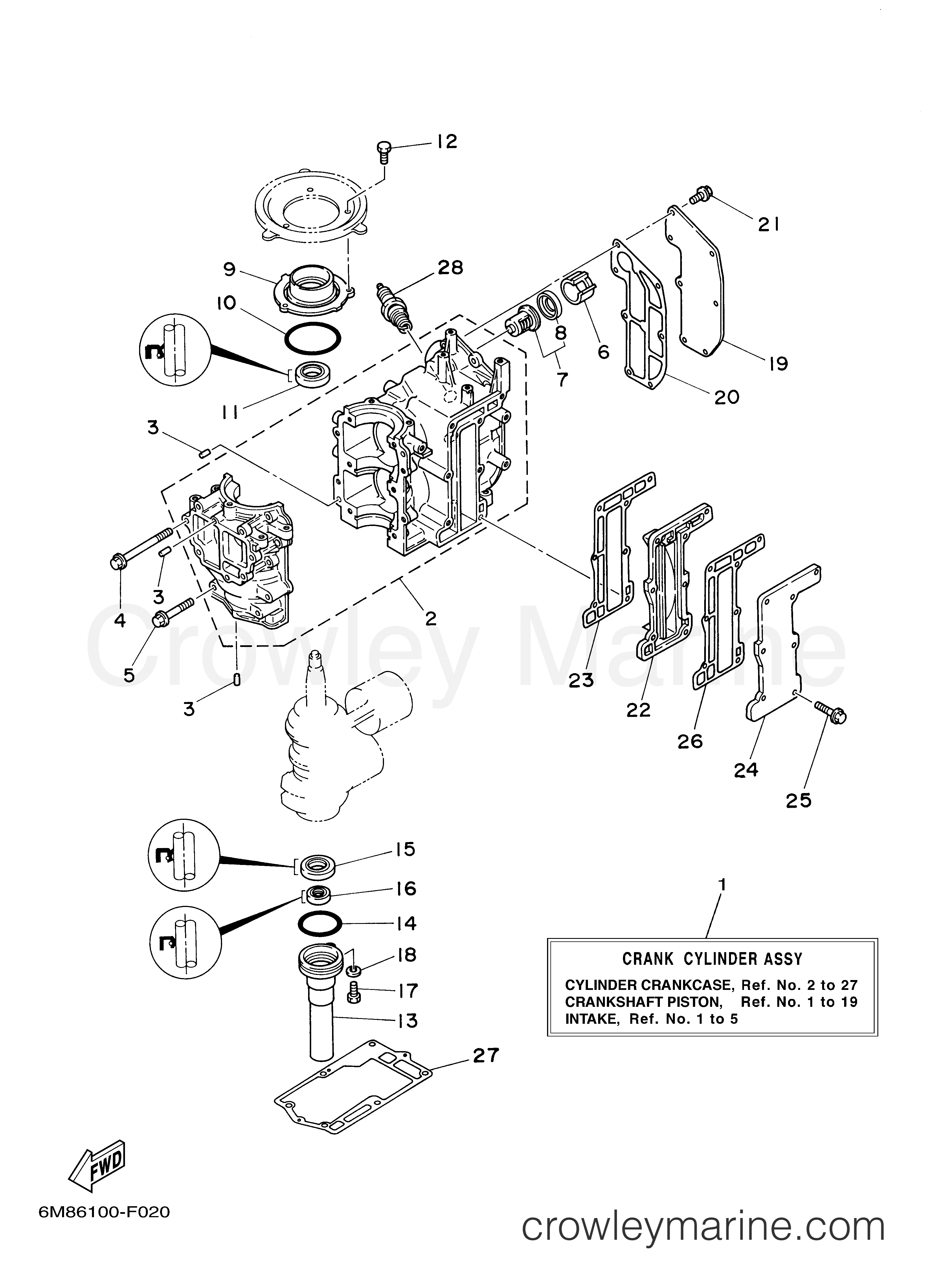 Yamaha Motors 8MSH - CYLINDER CRANKCASE
