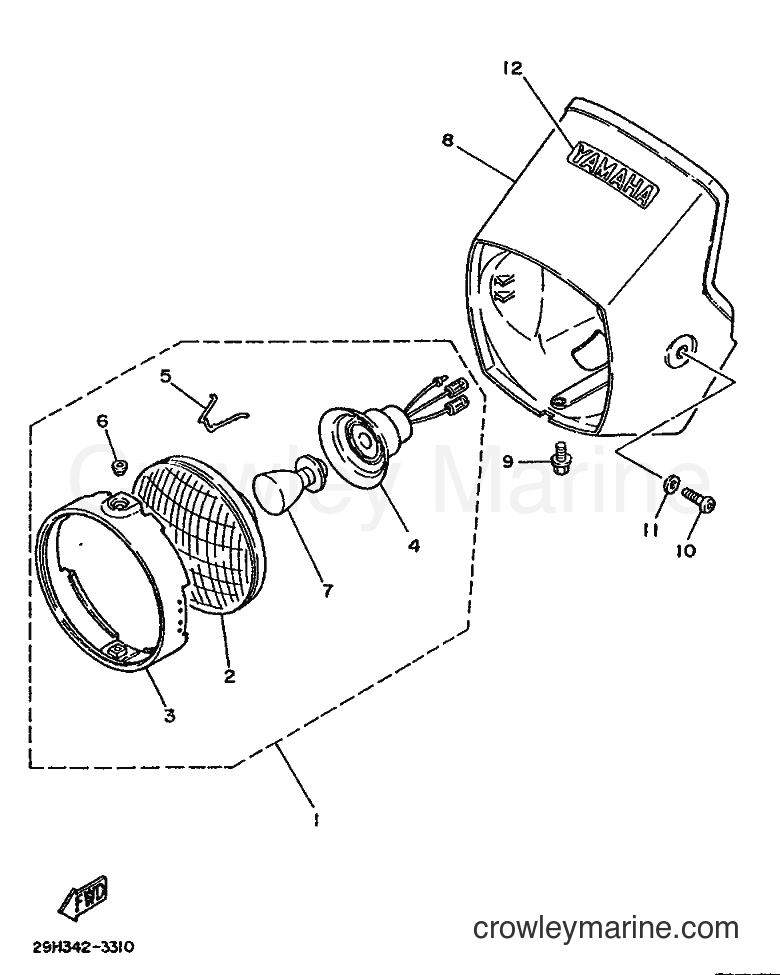 1986 Scooter DT50 - DT50 (29H) [999] - HEADLIGHT