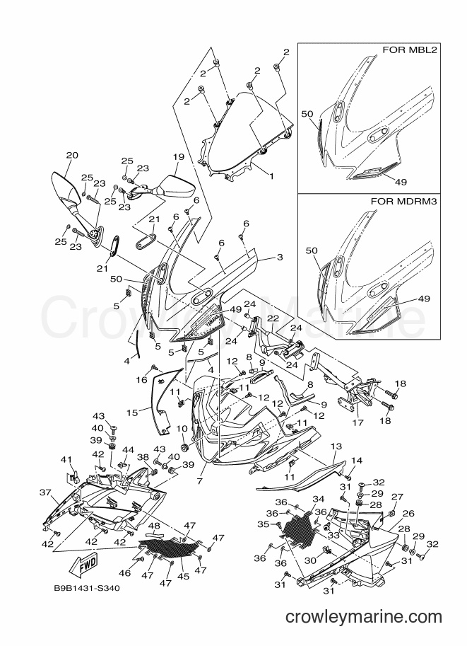 2017 Street Bike YZF155 - YZF155 (B9B1) [010] - WINDSHIELD