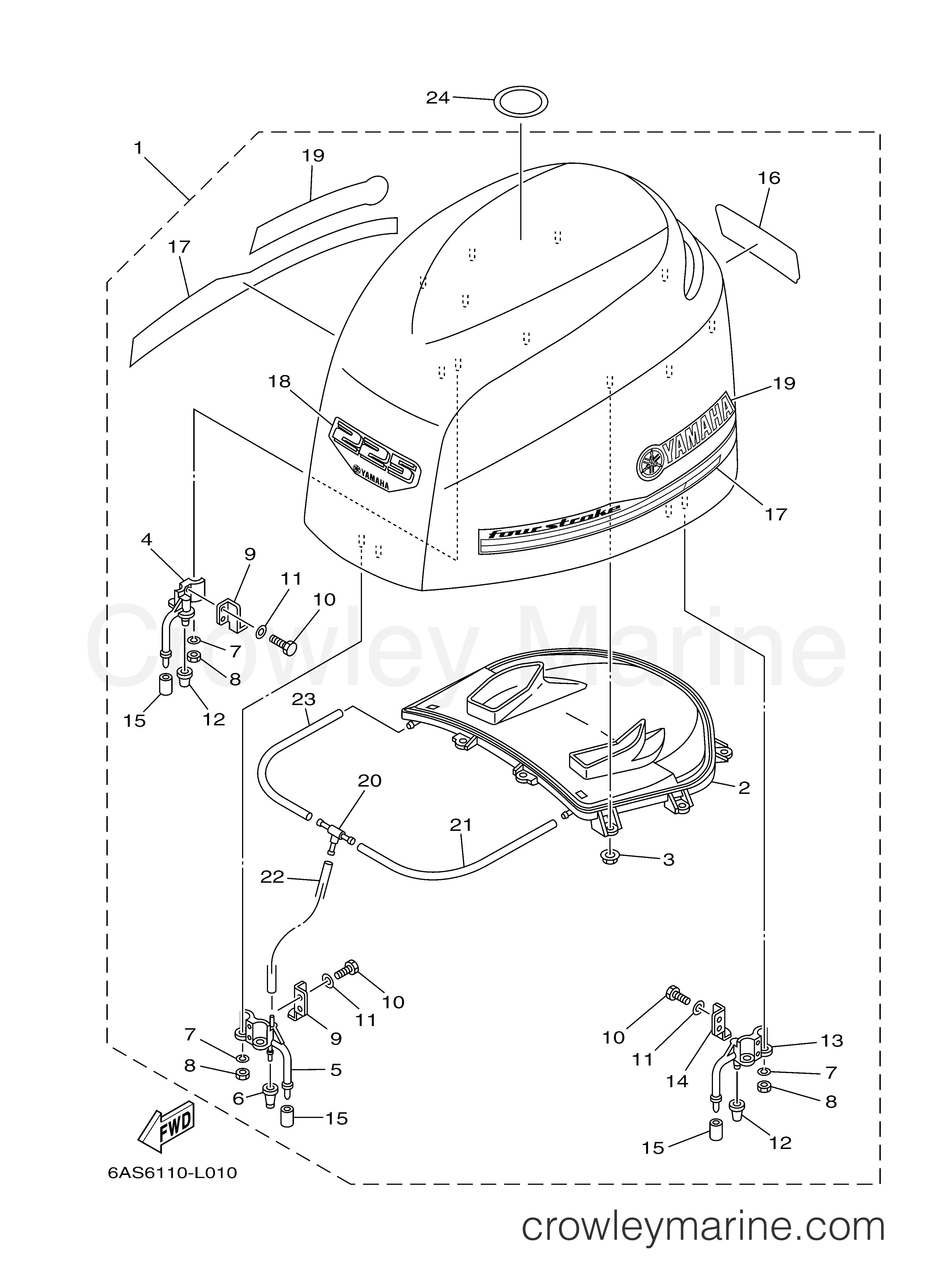 Yamaha Motors F225XA - TOP COWLING