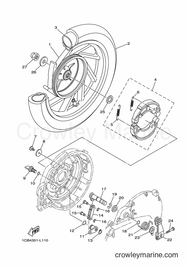 2012 Electric Scooter ED06 - ED06 (1CB4) [010] - REAR WHEEL