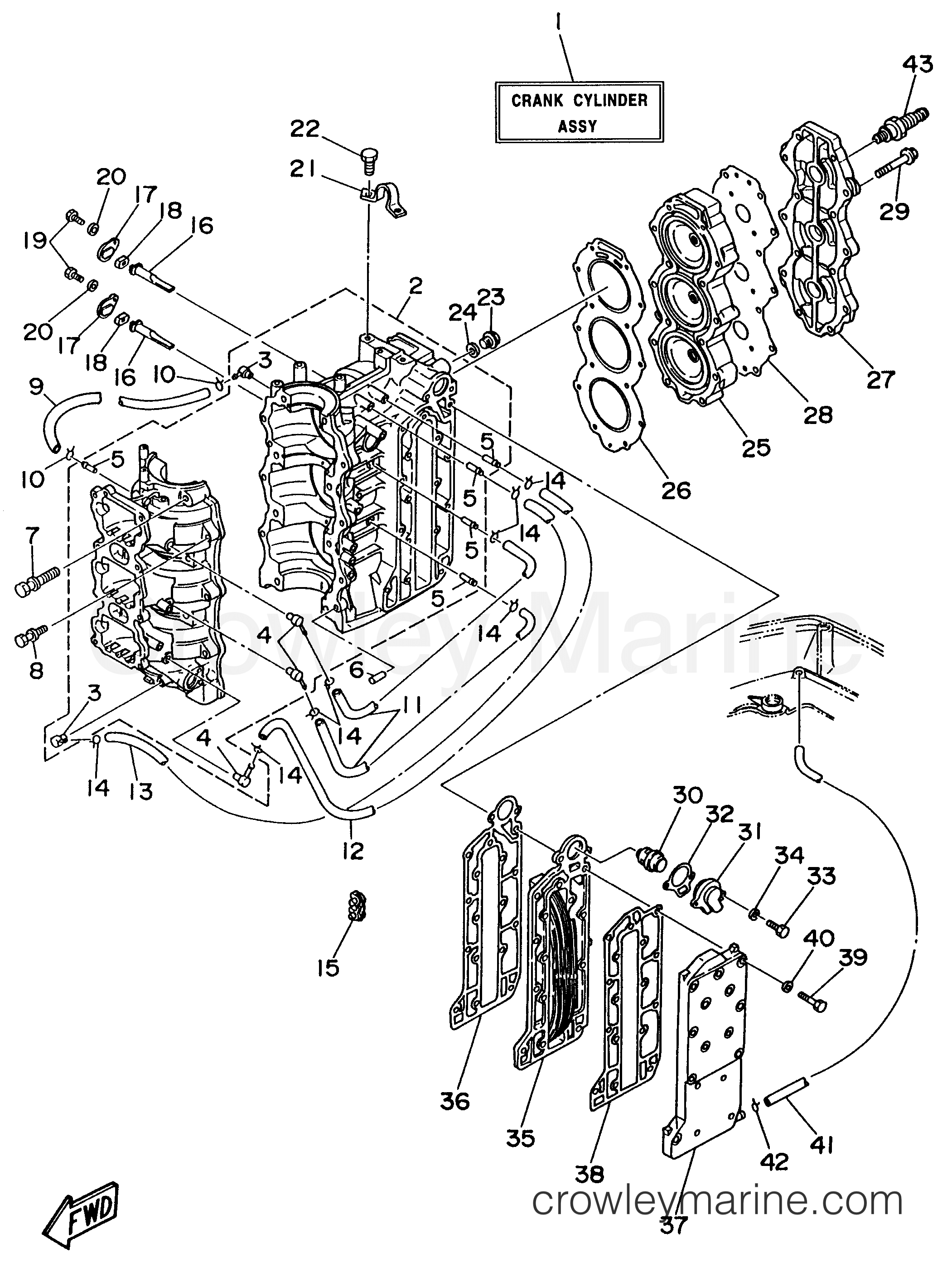 Yamaha Motors C60TLRU - CYLINDER CRANKCASE