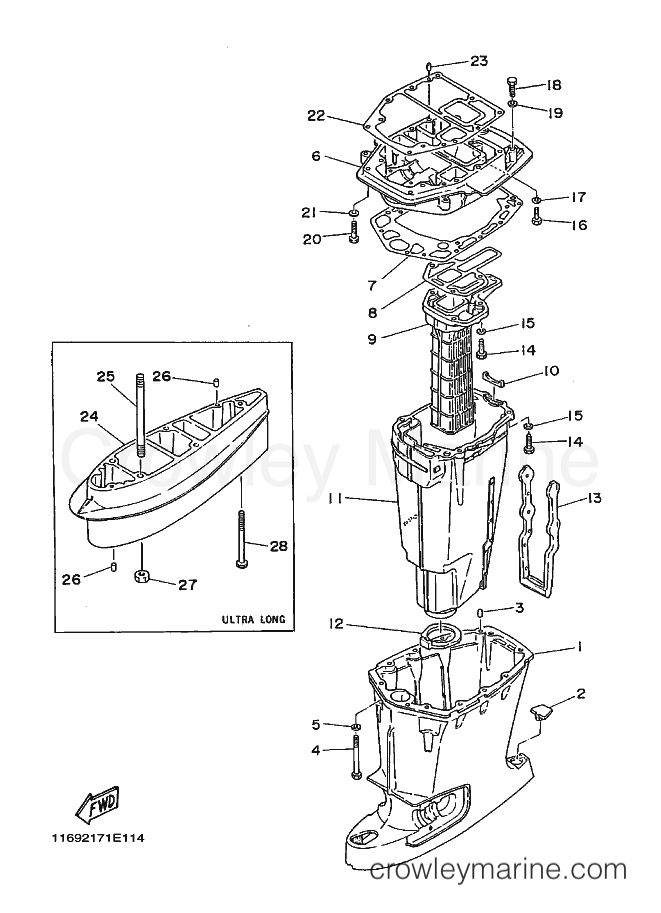 Yamaha Motors 75A (6920) [010] - UPPER CASING