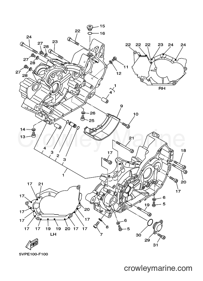 Yamaha Motors XV1700A (5VNL) [010] - CRANKCASE