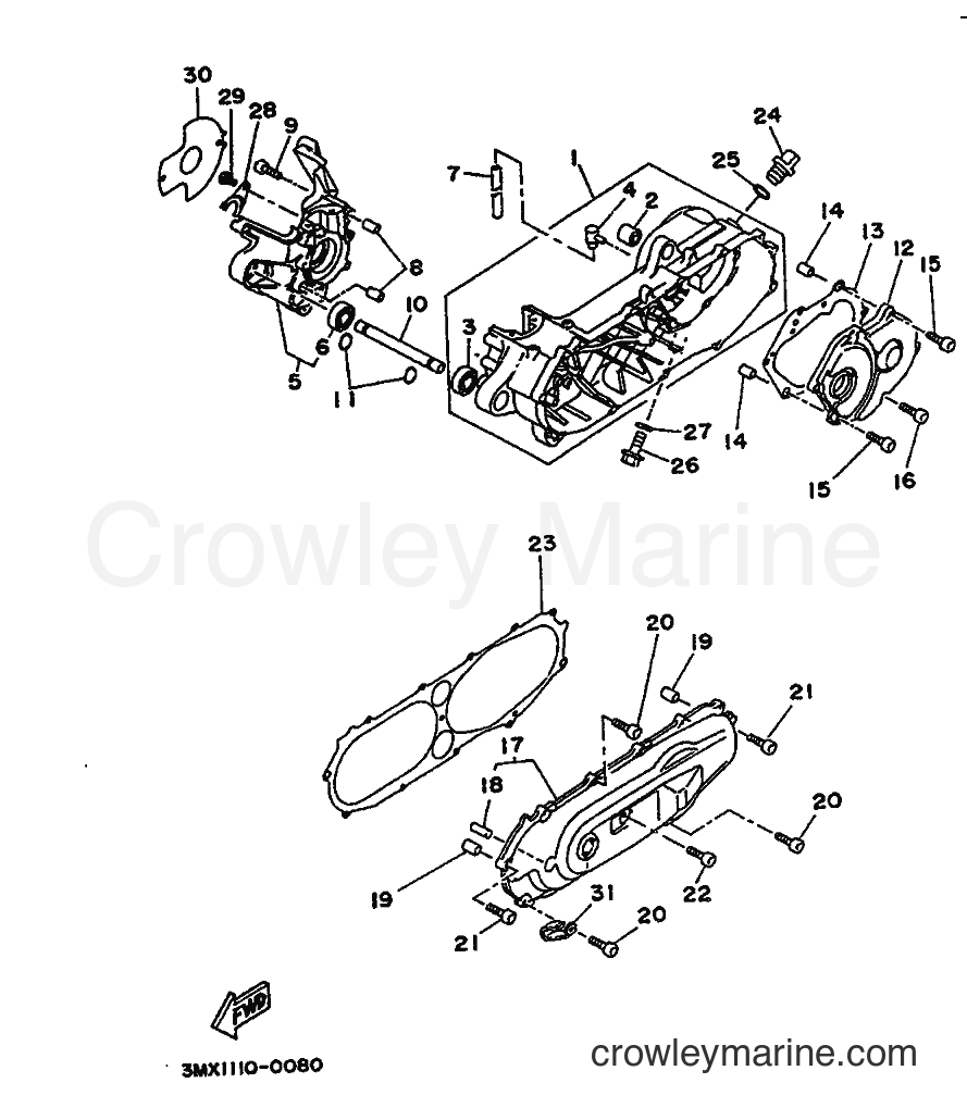 1991 Scooter CW50 - CW50 (4CA2) [999] - CRANKCASE