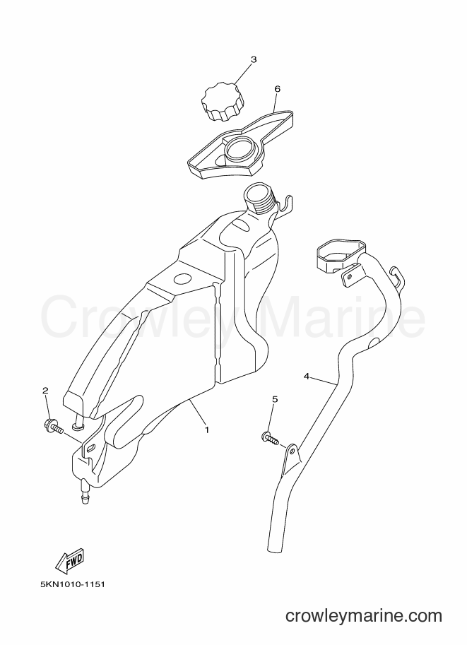 2001 Scooter CV50ZR - CV50ZR (5PT1) [010] - オイルタンク