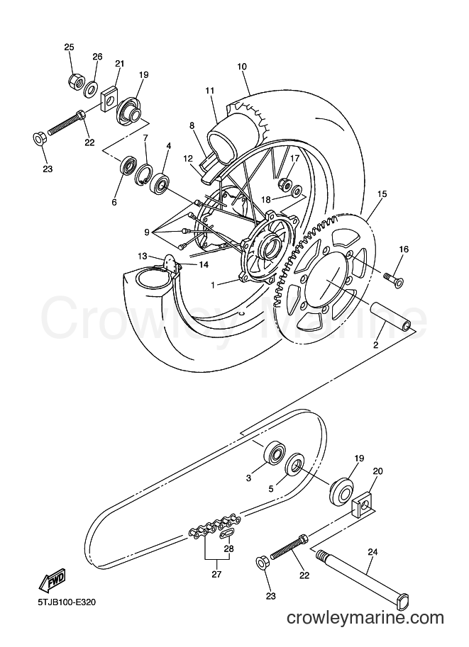 2011 Dirt Bike WR250F - WR250F (1HC2) [010] - REAR WHEEL