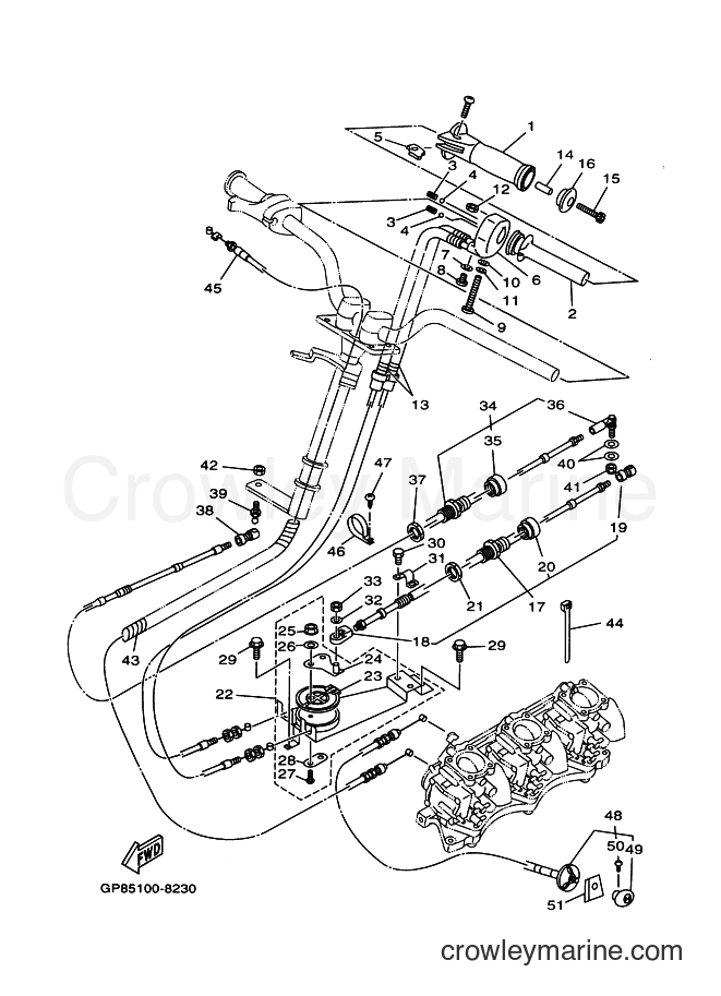Yamaha Motors GP1200W (GP88) [010] - CONTROL CABLE