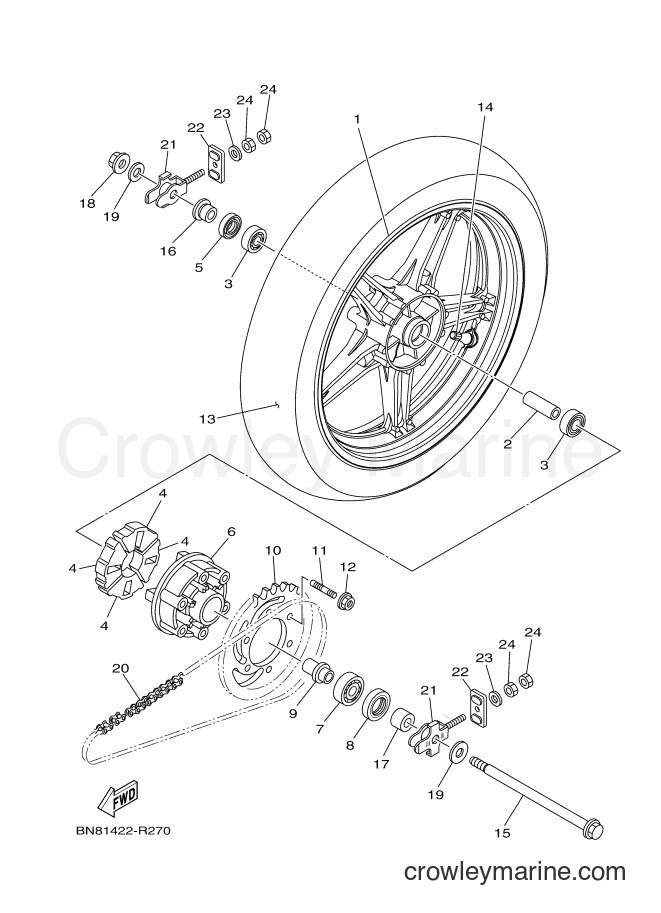 Yamaha Motors FZ150 (BN82) [010] - REAR WHEEL