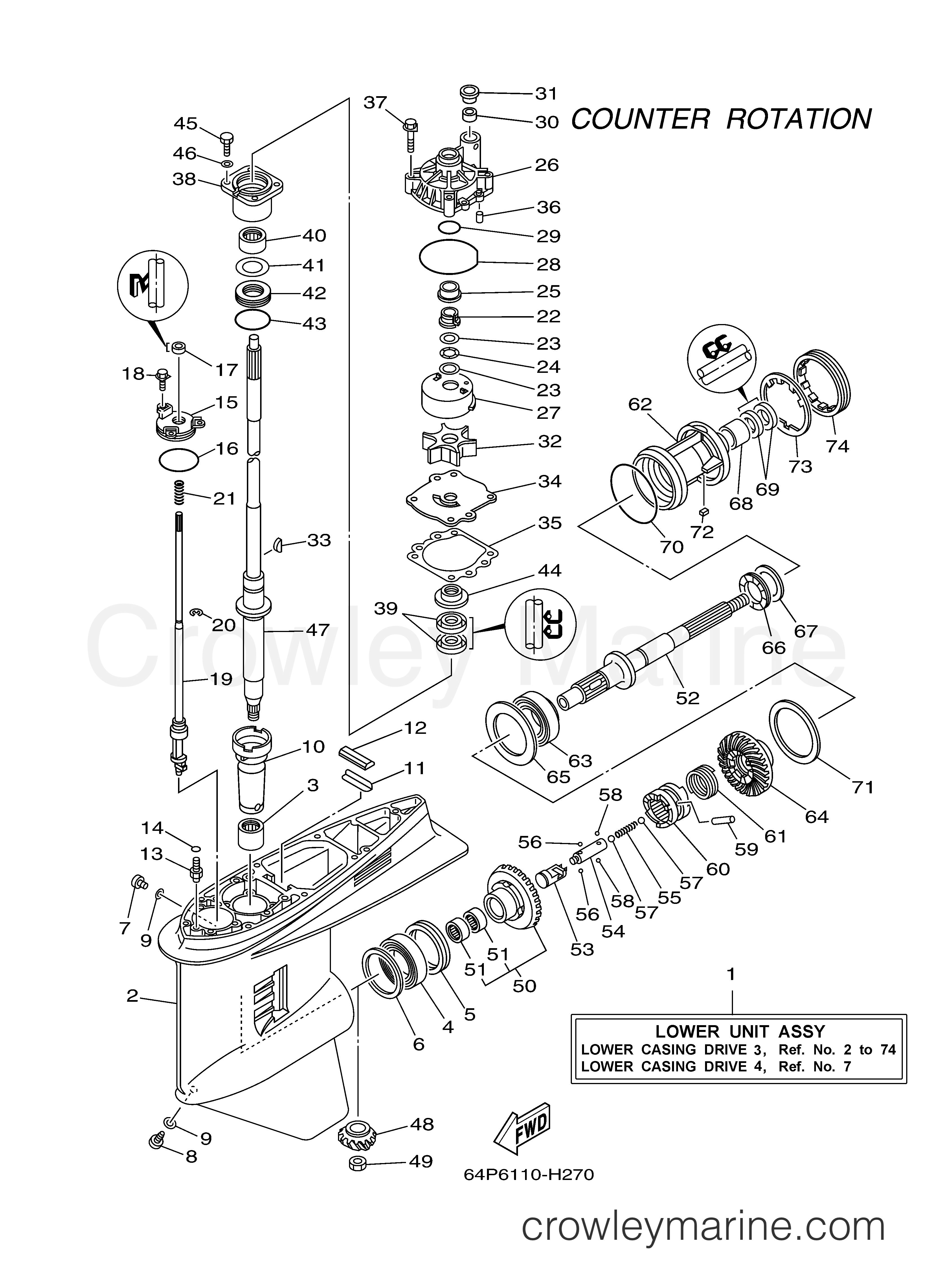 Yamaha Motors LF150TXR - LOWER CASING DRIVE 3
