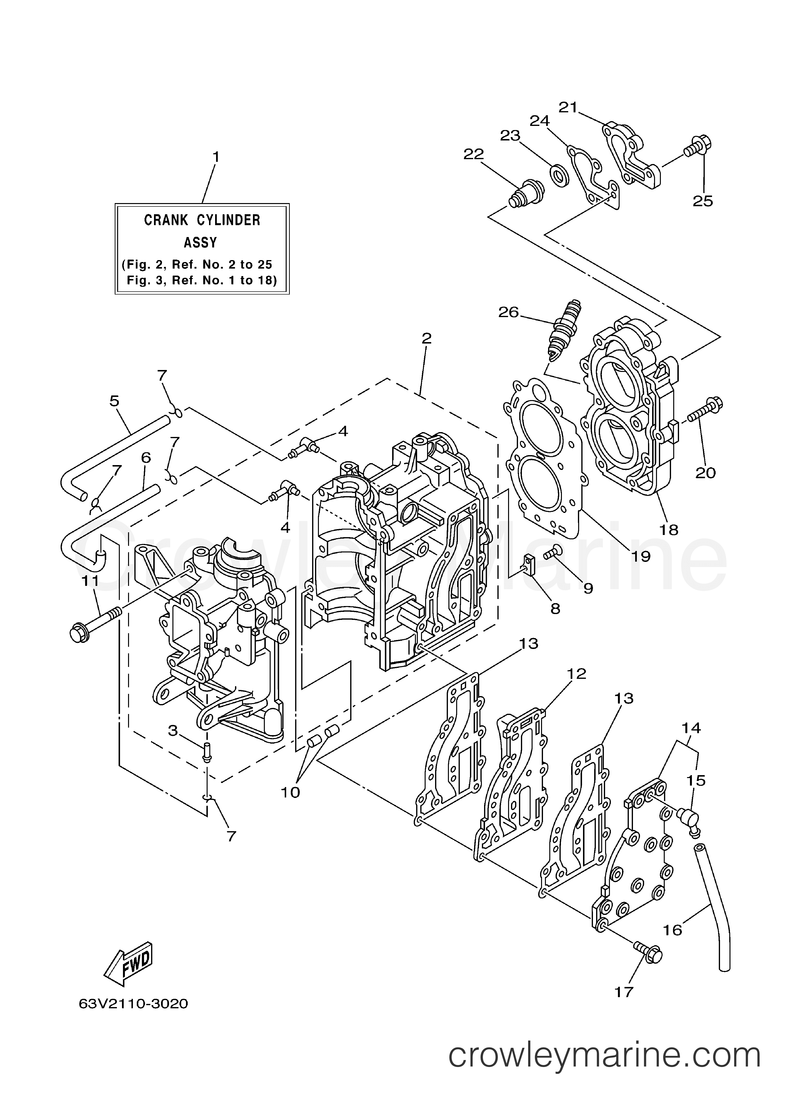 Yamaha Motors 15MSHB - CYLINDER CRANKCASE