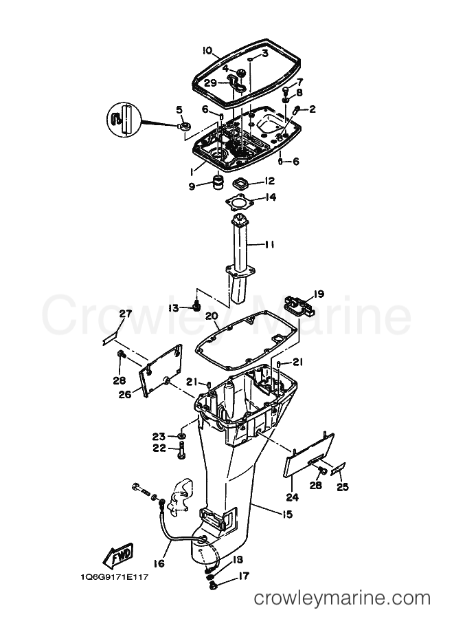 Yamaha Motors F9.9B (6G90) [010] - UPPER CASING