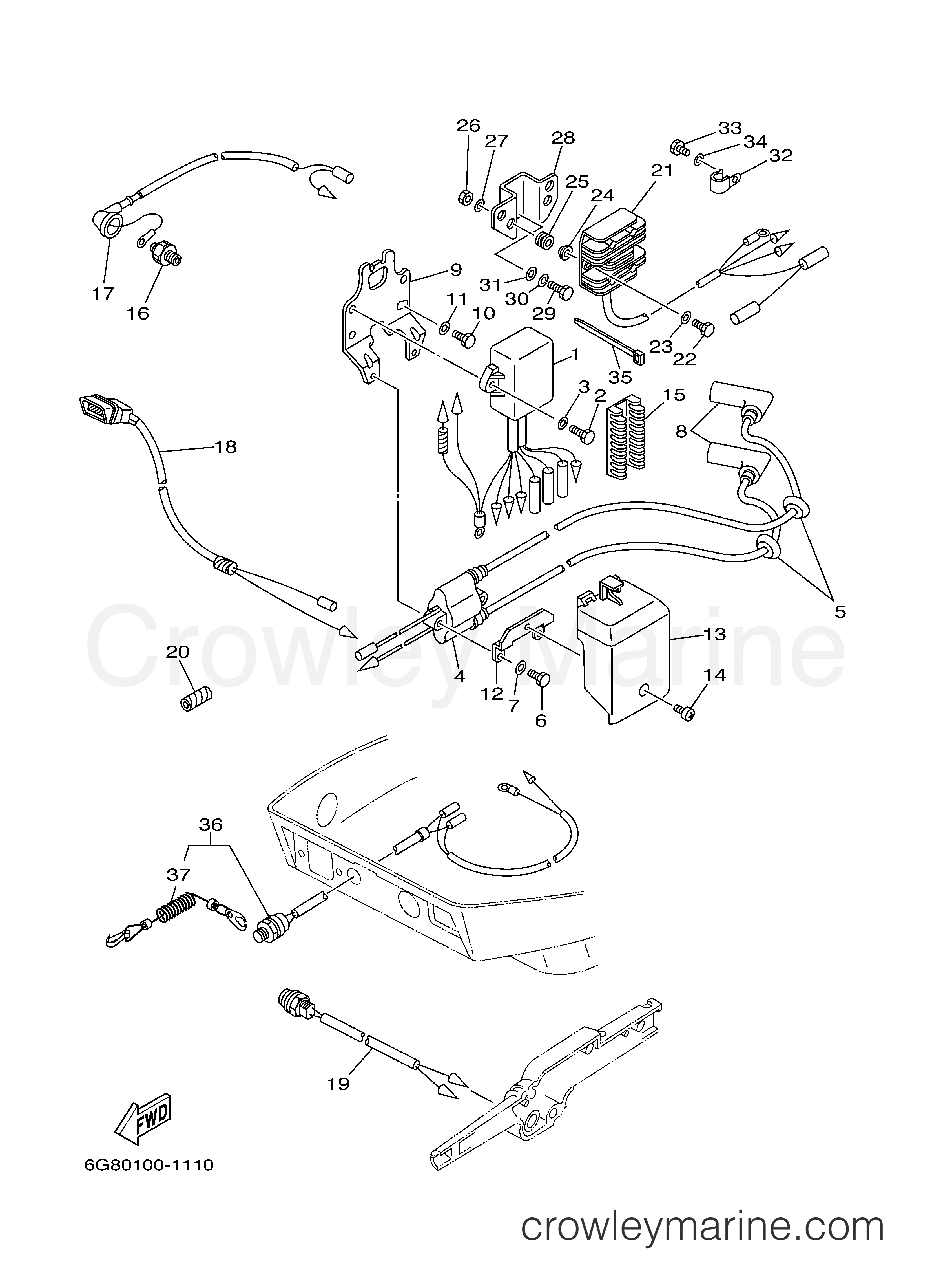 ELECTRICAL 1 2001 Outboard 9.9hp T9.9ELHZ Crowley Marine