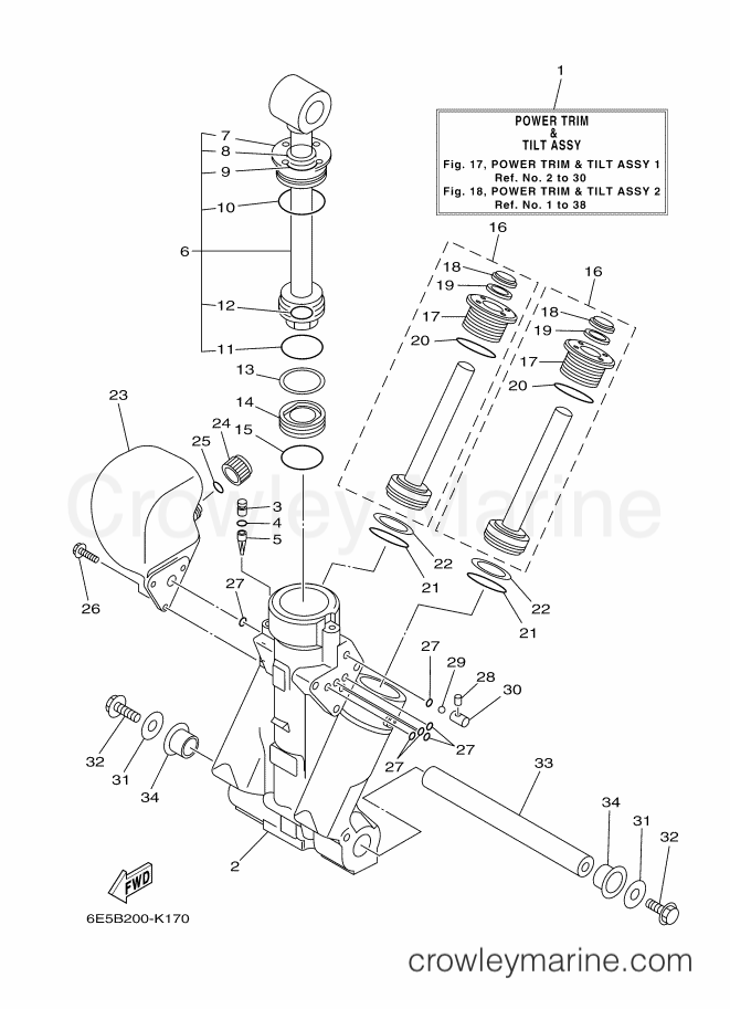 Yamaha Motors 140BET (6F3D) [020] - COMPONER Y PODER VARILLA 1