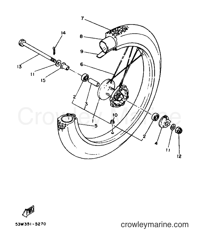 1987 Scooter DT80LC - DT80LC (2UW) [999] - FRONT WHEEL