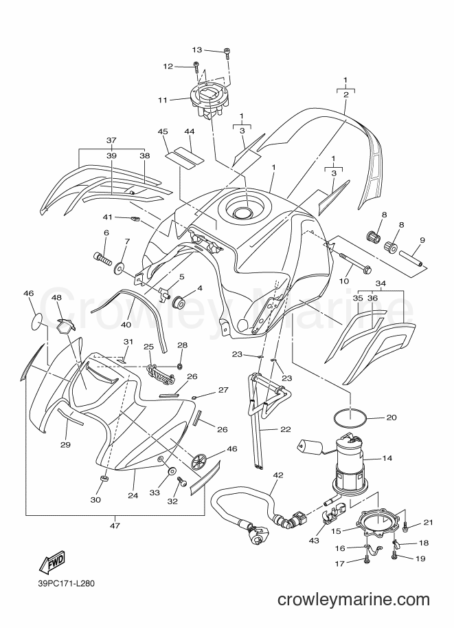 Yamaha Motors FZ8-N (39PC) [010] - FUEL TANK