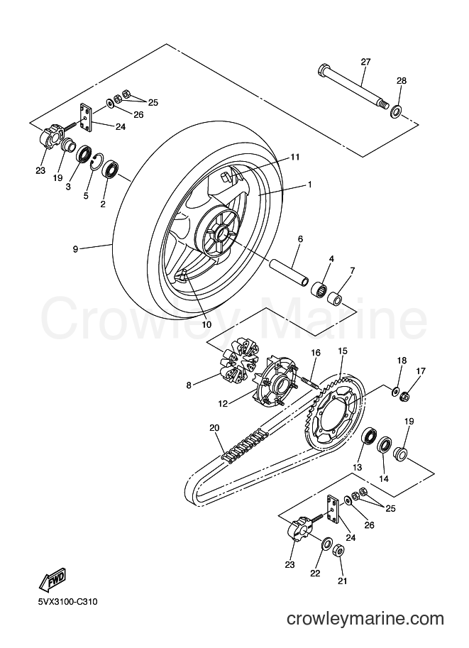 2004 Street Bike FZ6-S - FZ6-S (5VX3) [010] - REAR WHEEL