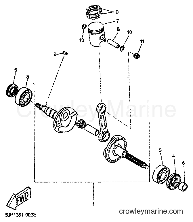 2001 Scooter EW50 - EW50 (5JH3) [040] - CRANKSHAFT & PISTON
