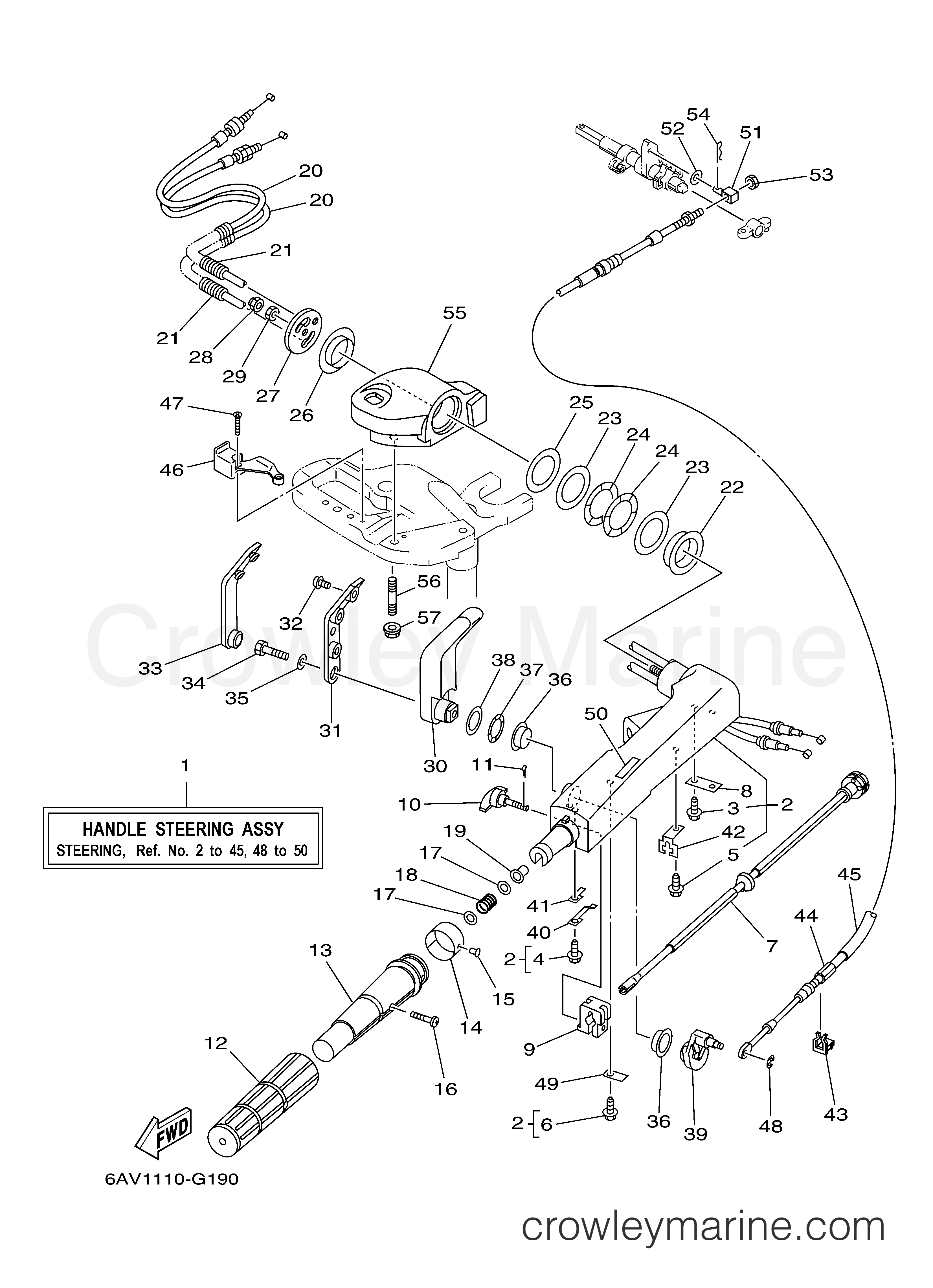Yamaha Motors T9.9GEXH - STEERING (EH/PH)