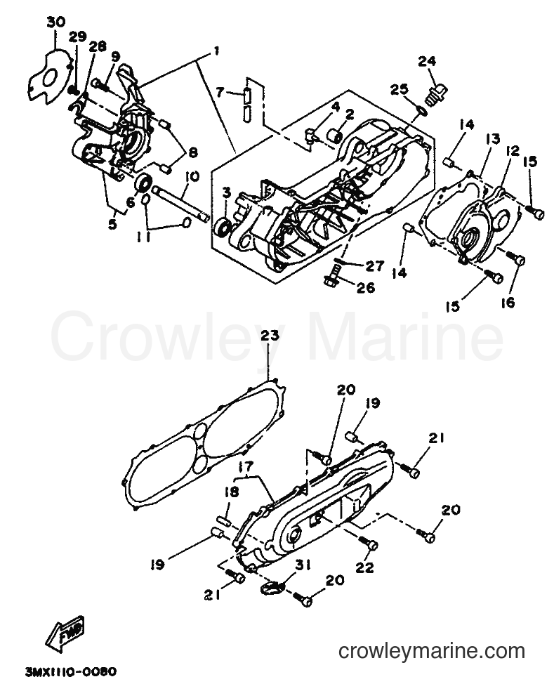 1992 Scooter CW50 - CW50 (4EY1) [999] - CRANKCASE
