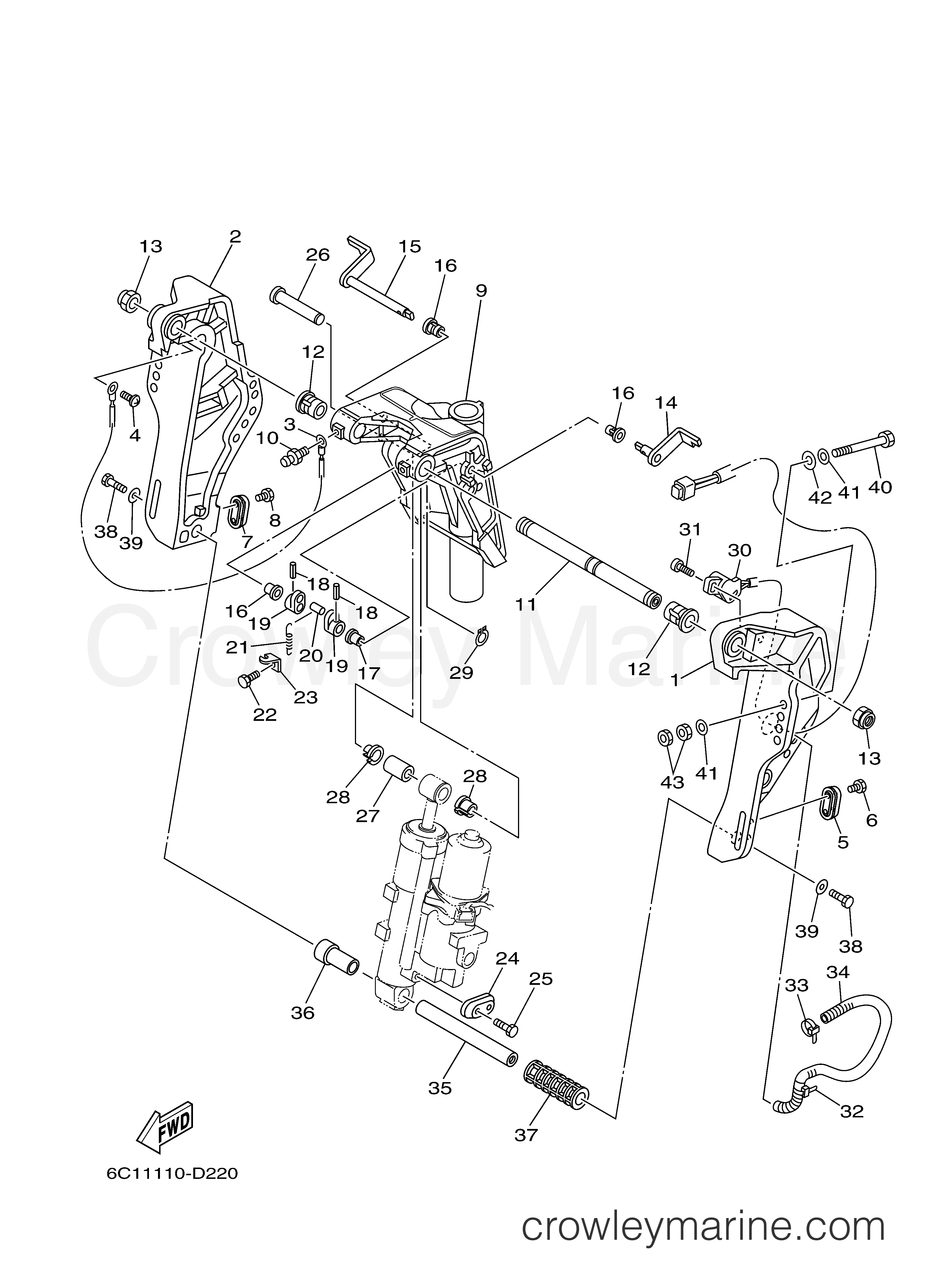 Yamaha Motors T60TLRD - BRACKET 1