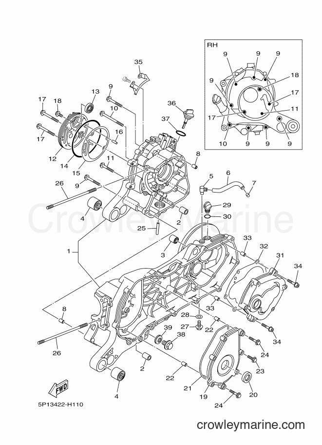 Yamaha Motors AT135C (5P18) [010] - CRANKCASE
