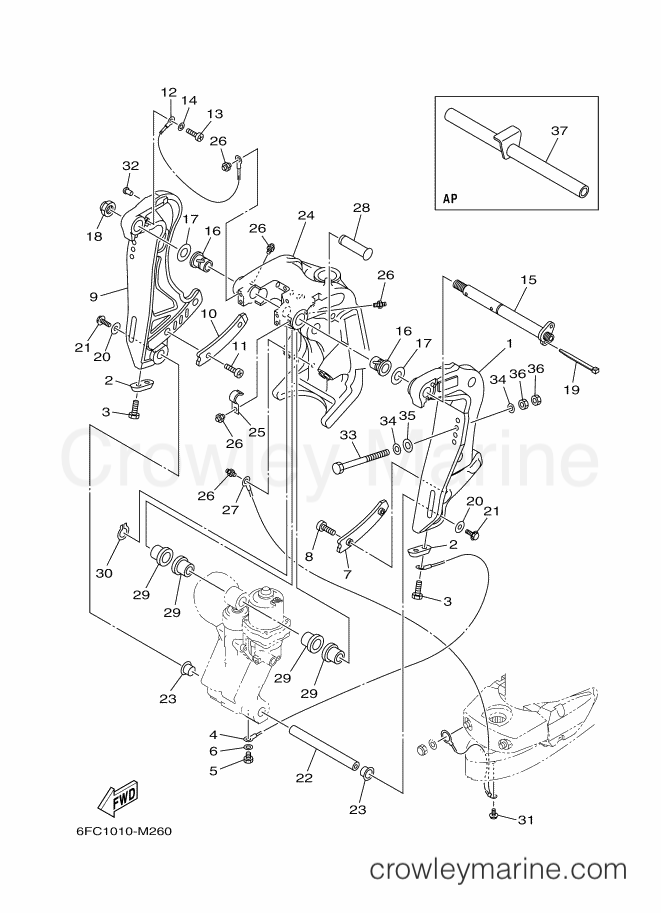 Yamaha Motors F165AET (6FC2) [020] - BRACKET 1