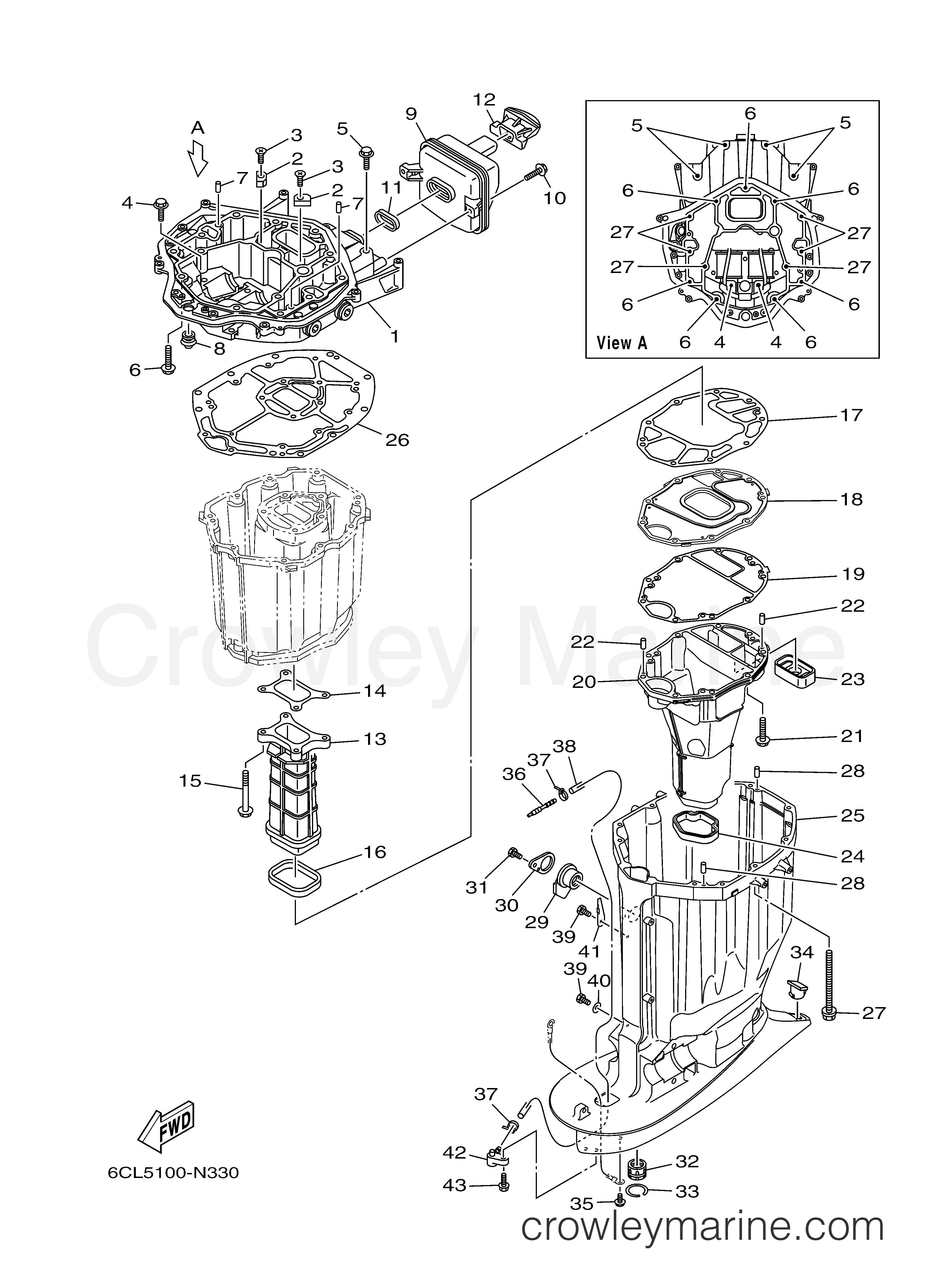 Yamaha Motors LF225XCA - UPPER CASING