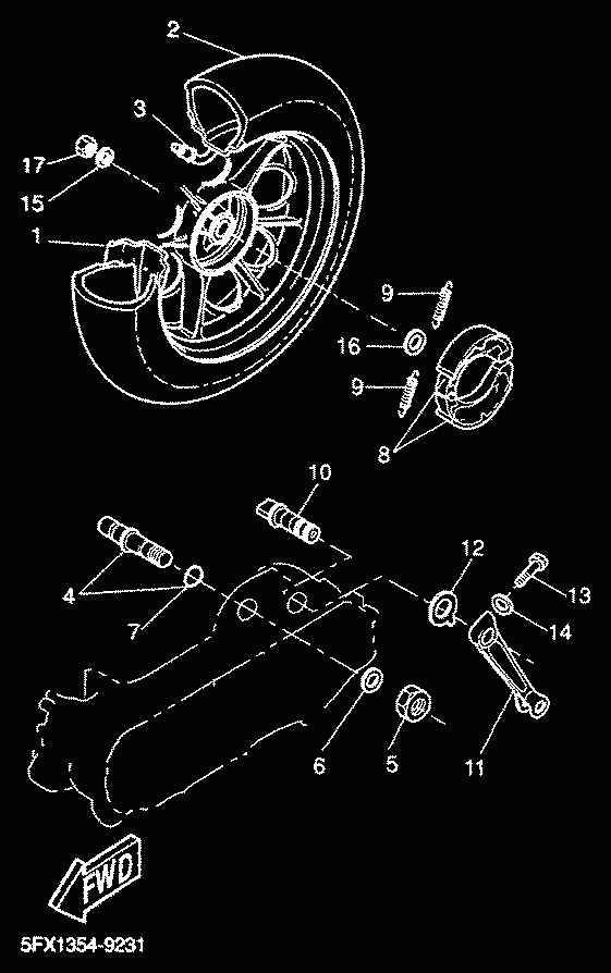 2001 Scooter CW50RS - CW50RS (5FXM) [030] - REAR WHEEL