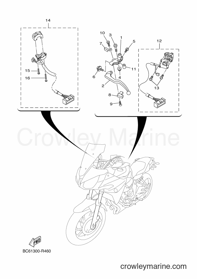 2016 Street Bike MTT690-A - MTT690-A (BC61) [010] - HANDLE SWITCH & LEVER