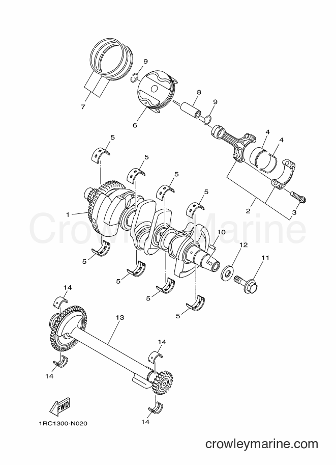 2016 Street Bike FZ09(MT09) - FZ09(MT09) (B877) [010] - CRANKSHAFT & PISTON