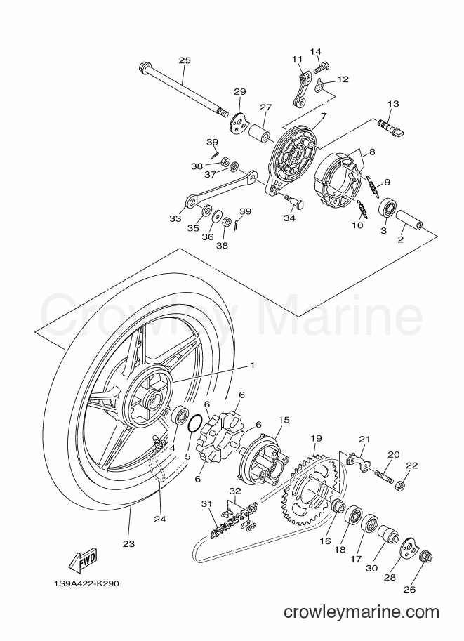 2011 Scooter T135SEC - T135SEC (1S9A) [010] - REAR WHEEL