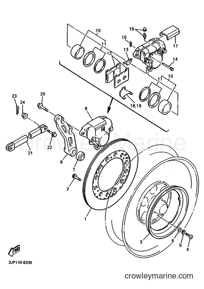 1996 Cruiser VMX12 - VMX12 (3JPM) [010] - REAR BRAKE CALIPER