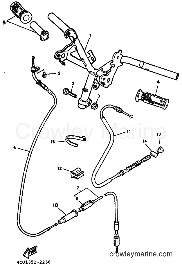 1993 Scooter YE50 - YE50 (4FX1) [999] - STEERING HANDLE & CABLE