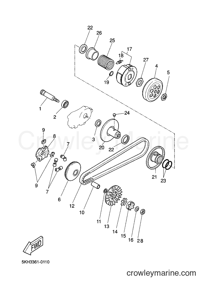 2004 Scooter YQ50L - YQ50L (5SBD) [010] - CLUTCH