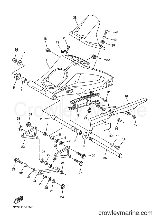 Yamaha Motors FZ1-S (1CA3) [010] - REAR ARM