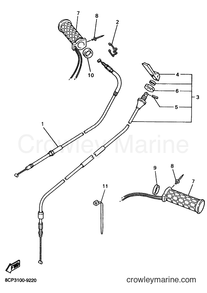 1999 Snowmobile VX700LT - VX700LT (8CP3) [020] - CONTROL CABLE